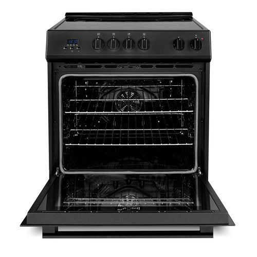 COSMO COS-ERD304K-BK 30 in. Stellar Collection 5.0 cu. ft. Electric Range with 4 Burner Glass Cooktop and Convection Oven in Matte Black