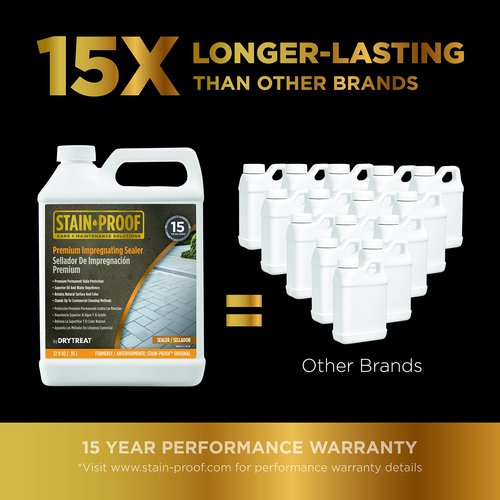 Stain Proof Premium Impregnating Sealer - 1 Quart, Protects Against Stains, Water Damage & Dissolved Salts, Sealer for Granite, Marble, Tile & Stone; for Indoor & Outdoor Application