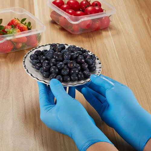 Nitrile Kids Gloves Disposable for 4-10 Years - Latex and Powder Free - for Kids Festival Preparation, Crafting, Painting, Gardening- Blue
