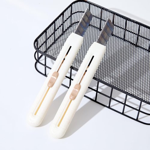 YTMEROK Long handled utility knife titanium-plated Letter Opener Slide Open for Cutting DIY Box Cutter Carton Portable box opener Cutter 2PCS