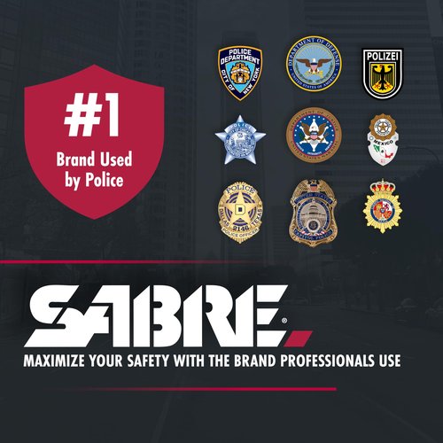 SABRE Mighty Discreet Pepper Spray for Self Defense, Protect Against Multiple Threats, 16 Bursts, Small Ultra-Compact Design, UV Marking Dye, Snap Clip, Key Ring, Twist Lock Safety, 0.18 fl oz, 2 Pack