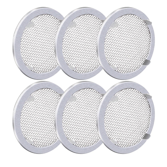 Circular Screen Vent Cover, 2-Inch Diameter, Metal Mesh, 6-Pack