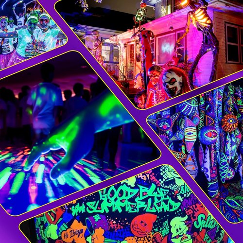 NEWREACH 45W Black Light, LED Blacklight Bar with 6.6ft Cord, Glow in The Dark Light Up 28x28ft, for Glow Party, Neon Decoration, Body Paint, Fluorescent Poster, Birthday, Halloween, Bedroom