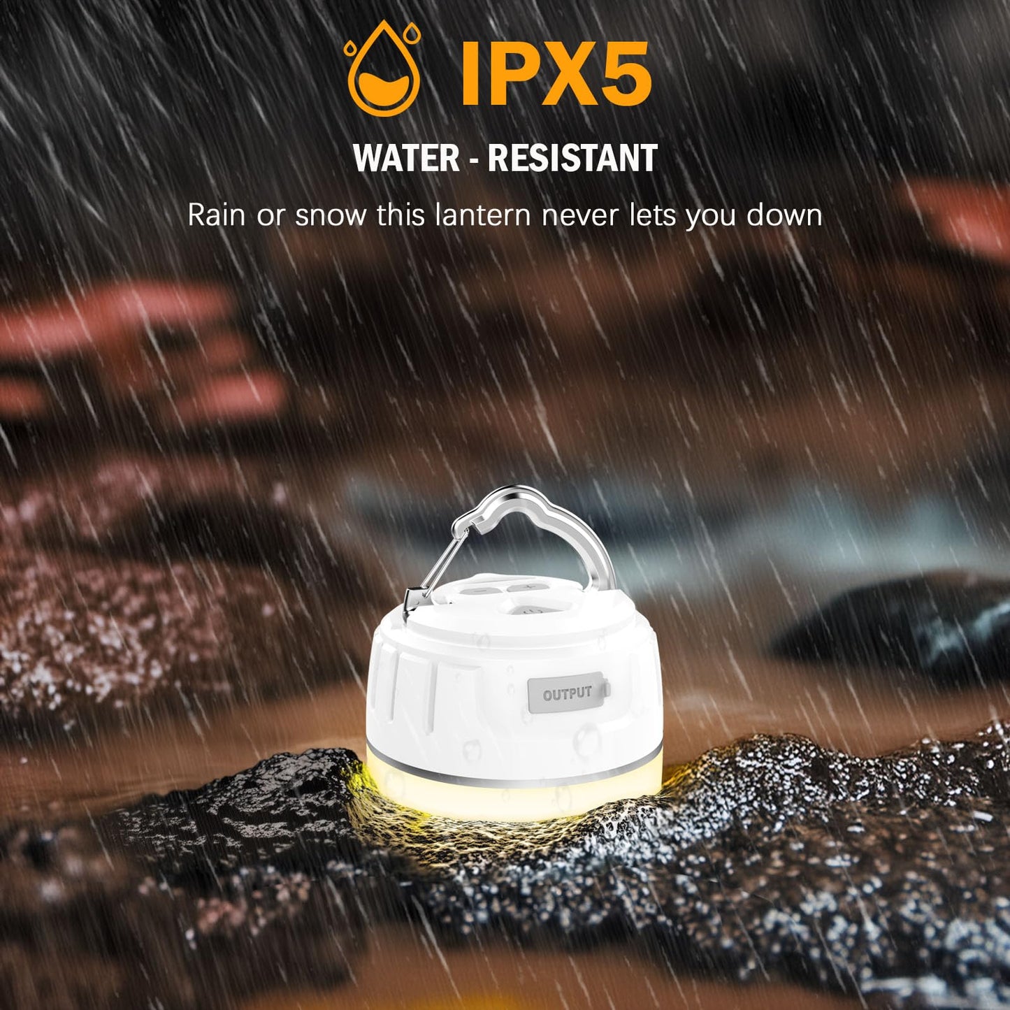 Yonktoo Rechargeable LED Camping Lantern 1000LM, 300H Runtime, 6400mAh, IPX5 Waterproof Tent Light for Camping, Hiking, Power Outages, Home, Emergency Use - Standard Edition,White