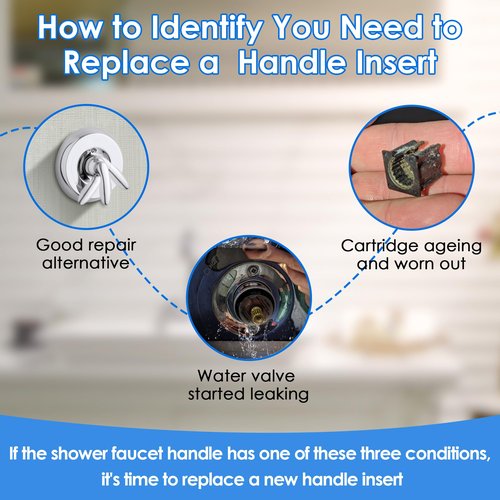 Dreyoo 5 Pcs Shower Faucet Handle Insert Compatible with Kohler, 1.5cm x 1.4cm x 1.2cm Shower Handle Parts Compatible with Kohler 1060514, Easy to Install