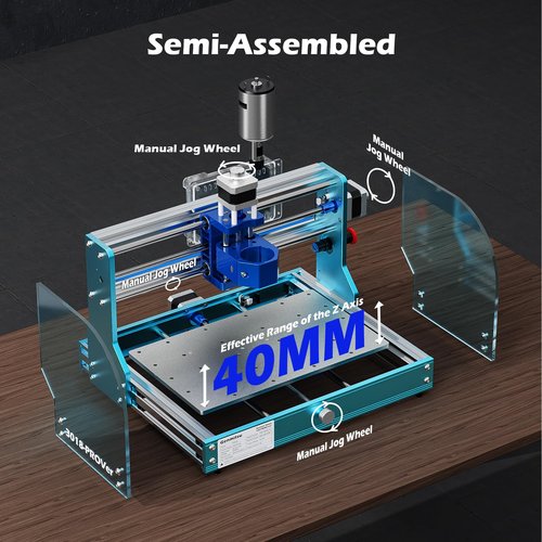 Genmitsu 3018-PROVer V2 CNC Router Machine for Beginner, Mini Milling Engraver Kit with Z-Probe, Limit Switches, E-Stop, Ideal for Wood, Acrylic, MDF, Plastic, PVC (Without Offline Controller)