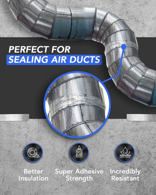 TapePlus Professional Grade Aluminum Foil Tape, 2 Inch by 70 Yards (210 Feet), Ideal for HVAC, Ducting Sealing & Patching Hot & Cold Air Ducts, Dryer, Exhaust, Metal Repair, and More
