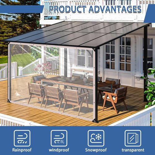 Clear Tarp Waterproof with Grommets 4x6ft,Transparent Tarpaulin Large (Small),Heavy Duty PVC Vinyl Tarps Cover for Outdoor/Camping/Plant/Garden/Chicken Coop