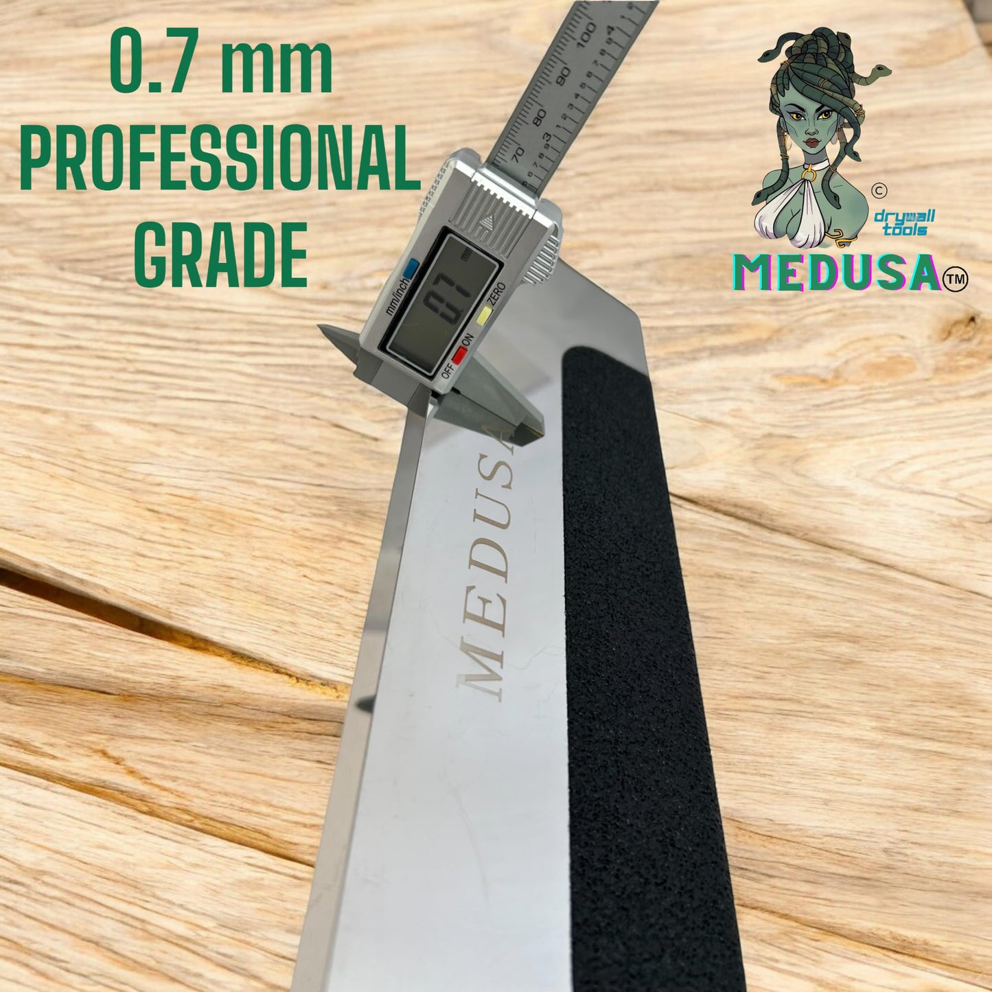 MEDUSA 12" Professional Grade Heli-Arc Welded Stainless Steel Drywall Taping Mud Pan with Non-Slip Grip, Easy Clean Knives 12" And Under, Durable, Built to Last