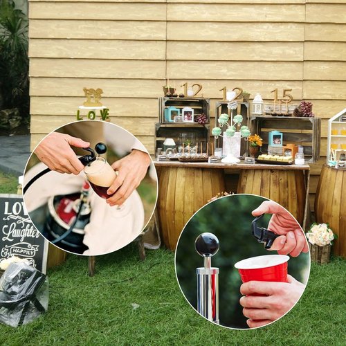 4" Beer Tap Keg Tap Pump - American D System Beer Keg Pump for US Sankey Keg, Party Hand Pump Picnic Tap with 2 Beer Faucet & Beer Hose, Kegerator Pump Draft Beer Faucet Beer Dispenser for Home Bar
