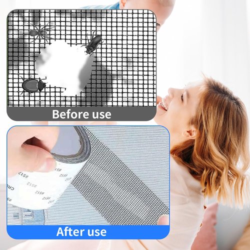 Strong Adhesive Screen Repair Tape, 2025 Upgrade Screen Repair Kit Window Screen Repair Tape, Household Self-Adhesive Screen Tape Mesh Window Repair Patch for Doors, Windows (Gray)