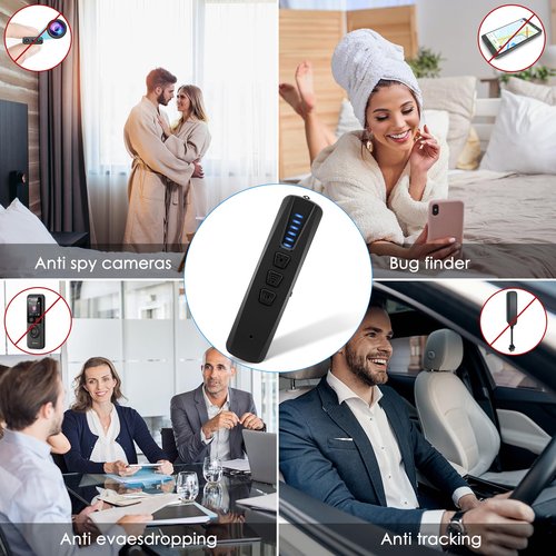 Hidden Camera Detectors,Bug Detector Anti Spy Camera Finder, GPS Tracker Detector RF Wireless Scanner Rechargeable, 5 Levels Sensitivity 4 Modes for Hotel,Travel,Bathroom,Office,Car (Black)
