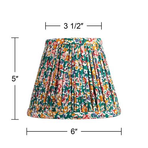 Springcrest Nelle Multi-Color Floral Pleated Shade 3.5x6x5 (Clip-On) - Springcrest