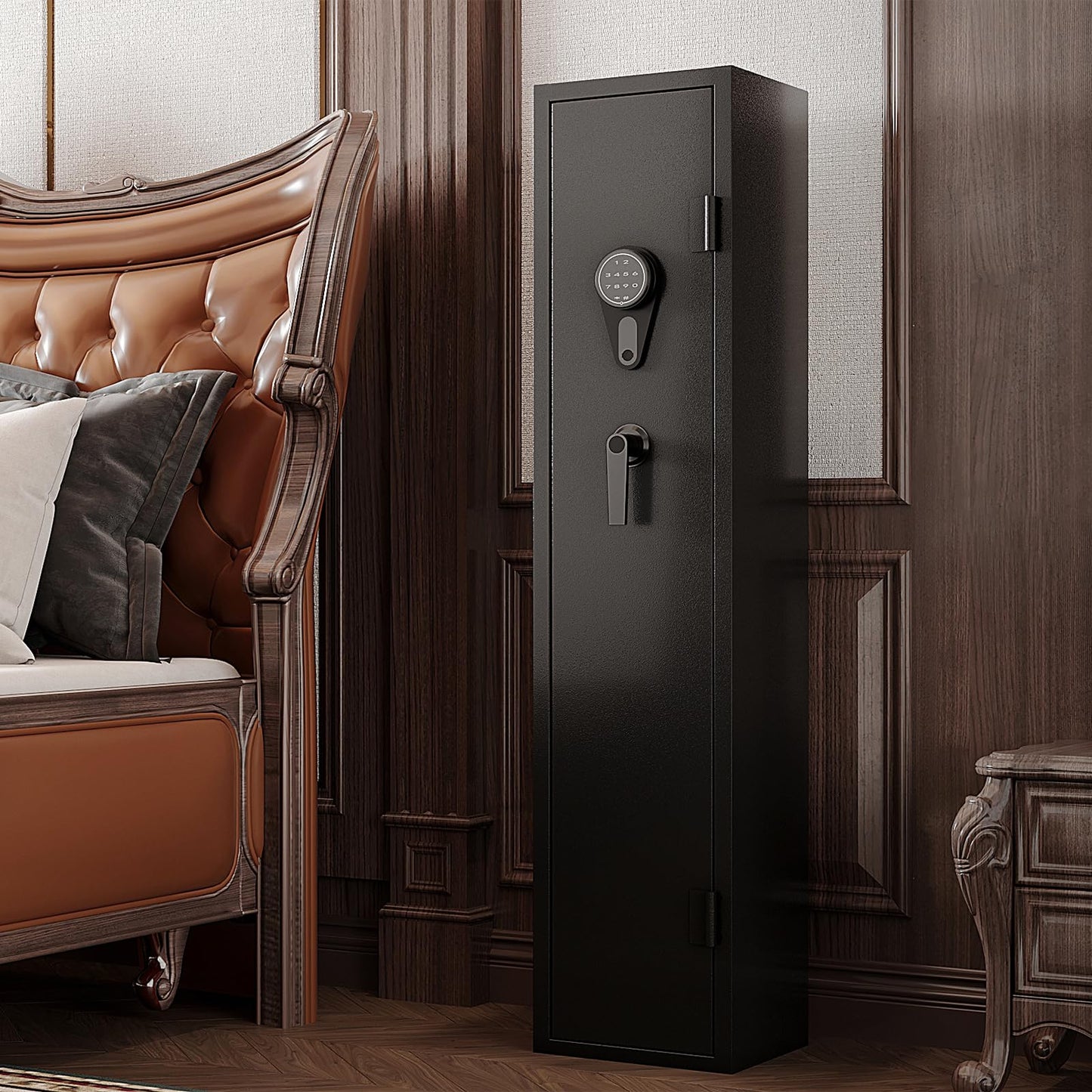 Karini 5 Rifle Gun Safes Gun Safe for Rifle and Pistols Quick Access Rifle Safe for Home Assembled Gun Cabinets for Rifles and Shotguns Long Gun Safe Clearance Gun Locker with Adjustable Shelf