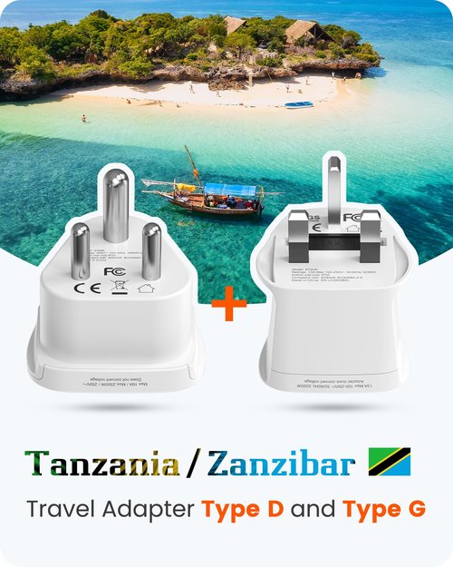 LENCENT Type D and G Travel Adapter Plug Adapter for Maldives Sri Lanka Tanzania Power Adapter Zanzibar Africa Dubai Namibia Ghana India