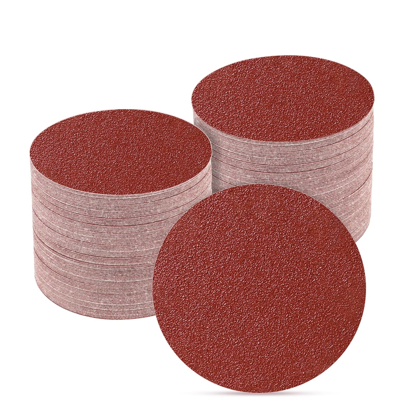 POTUINOM 100PCS 2 Inch Sanding Disc Sander Attachment Disc 60-Grit Hook and Loop Sandpaper Alumina Orbital Sander Pads for Polishing, Grinding, Woodworking