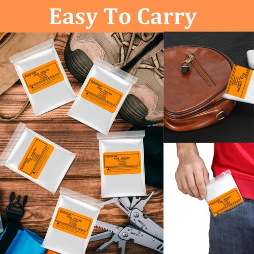 SAIWEYNEE 5 Pack Disposable Rain Ponchos For Adults-Transparent Waterproof Rain Ponchos (Clear Transparent)