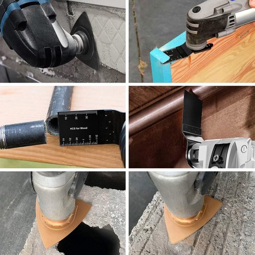 Protoiya 87 PCS Oscillating Tool Blades, Wood Metal Plastic Quick Release Oscillating Multitool Saw Blades Accessories with Sandpaper Compatible with Milwaukee, Makita, Ryobi, Rockwell, Bosch
