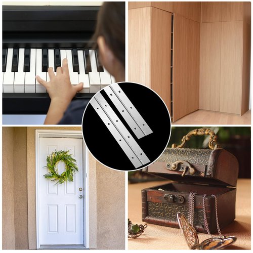 Gisafai 2 Pack Continuous Piano Hinges, Heavy Duty Stainless Steel Piano Hinge, Smooth Polished Folding Continuous Hinge, 0.04 Inch Leaf Thickness, 2 Inch Open Width for Cabinet Door (72 Inch)