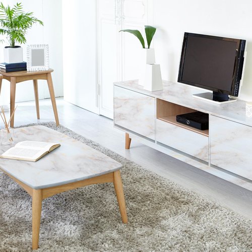 rabbitgoo Marble Contact Paper for Countertops, Self Adhesive Peel and Stick Wallpaper, Removable Kitchen Counter Top Contact Paper for Old Furniture, Gold Matte Granite, 17.5 x 78.7 Inch