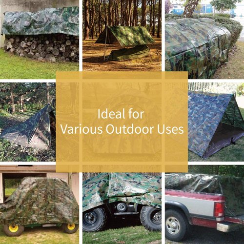 GUARD SHIELD Lightweight Camo Tarp Camouflage Tarps Waterproof 6x6 Feet Poly Cover 6mil (2-Pack)