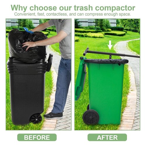 Wastemate Bin Compactor, Trash Squasher, Squash It Trash Compactor, Household Wastemate Wheelie Bin Compactor, Waste Mate Bin Squasher, for Kitchen Garden Restaurant Office (1)