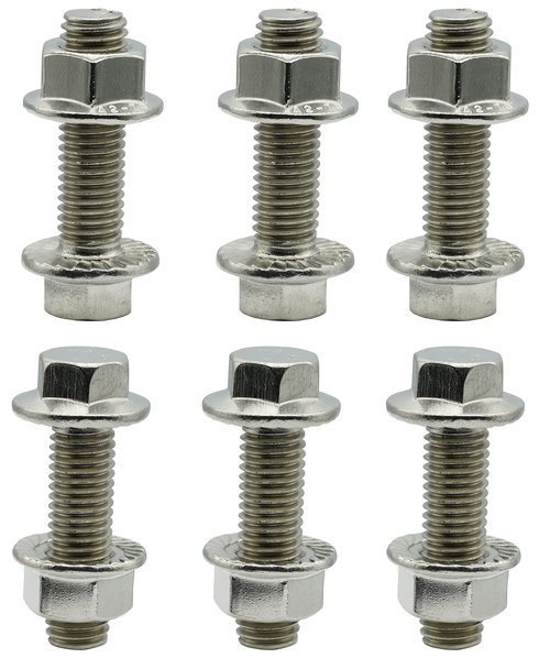 Dsnaduo Stainless Steel Flange Screws, Flange Bolts, Exhaust Manifold Hardware Kit (Bolts&Nuts) M10X1.5-35mm (6-Pack)