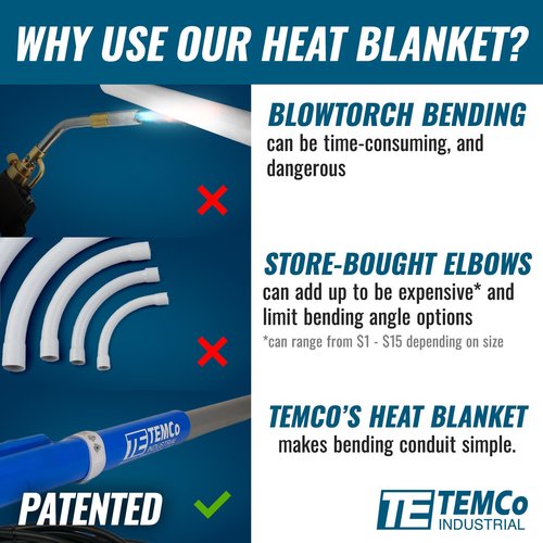 TEMCo TH4001 PVC Conduit Heat Blanket Bender 1/2" - 1 1/2"