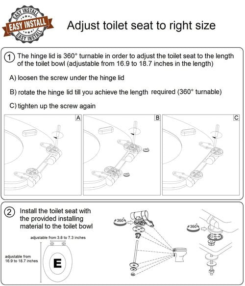 Sanilo Soft Close Toilet Seat ELONGATED, Quiet and Slow Close Lid and Seat, Strong Bumpers and Hinges, Ocean