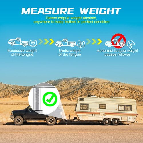 H-YEEU Calibrated Nose Weight Gauge Caravan Trailer, Tow Ball Nose Weight Scale Indicator Noseweight Gauge - 350kg Max Weight Capacity - Silver