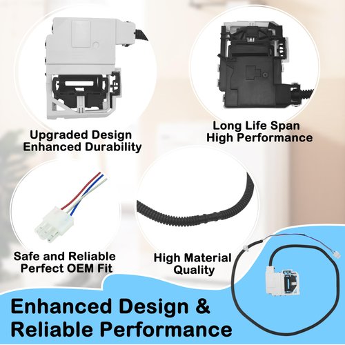 W11368616 W11670519 Washer Lid Lock Assembly Compatible with Whirlpool Maytag Washer MVW4505MW0 MVW5035MW1 MVW5430MW1 MVW5430PBK0 MVW5435PBK0 MVW5435PW0 Replaces AP7214714, PS17215992 Lid Lock Switch