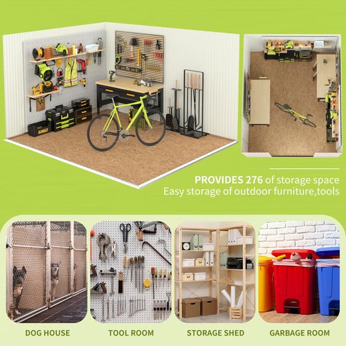 Metal Storage Shed,Outdoor Storage Building 10x12,Large Backyard Sheds with Lockable Doors,Waterproof Outside Storage Shed