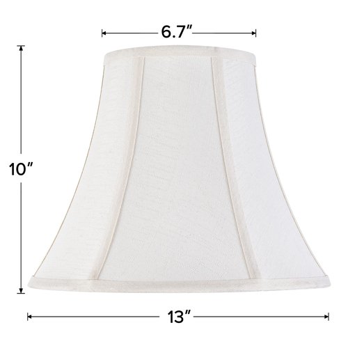 Creme White Bell Lamp Shades Set of 2 Medium Shade 6.7``Top x 13``Bottom x 10``High(Spider) Traditional Lampshade for Table & Bedside Lamp - Replacement Lampshades By JERHOUS