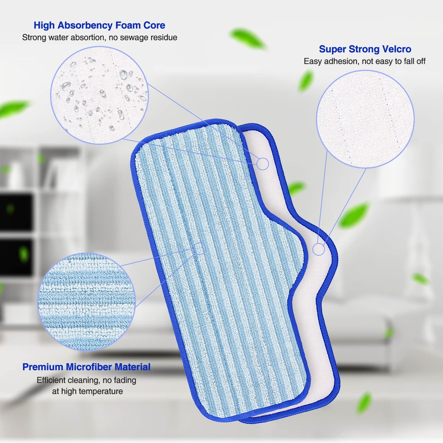 LINNIW 6 Pack Microfiber Pads Compatible with Dupray Neat Steam Cleaner, Durable, Reusable and Machine Washable