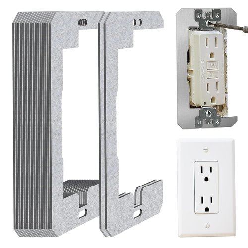 12 Pcs Wall Plate Spacer for Loose Outlet Plug Flush Fit Device Leveling Plates Shims for Wall Outlet Electrical and Electrical Boxes Switches Repair