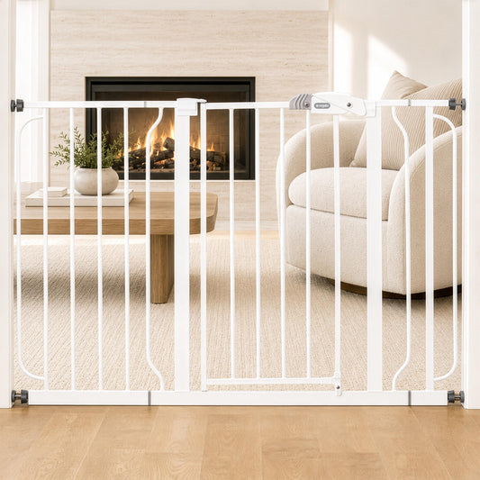 Regalo White Extra Wide Metal Pet Gate, 2" L X 49" W X 30" H