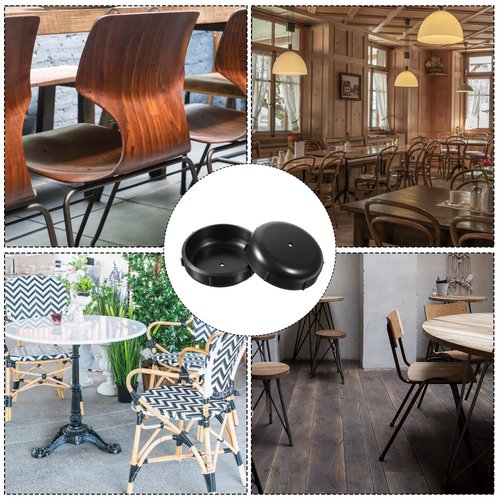 YBEATY 24 PCS Wrought Iron Patio Furniture Feet Caps 1.5 Inches Round Black Plastic Patio Chair Leg Caps Outdoor Chair Leg Floor Protectors Furniture Replacement Feet for Metal Tables Chairs