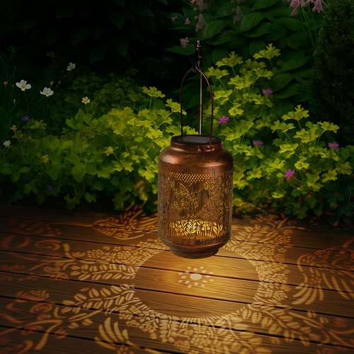 Solar Lanterns Outdoor, Hummingbird Garden Decoration, Waterproof LED Hanging Lights, Metal Solar Decor for Yard Deck Patio Lawn,Birthday Gift for Women,Mom,Grandma