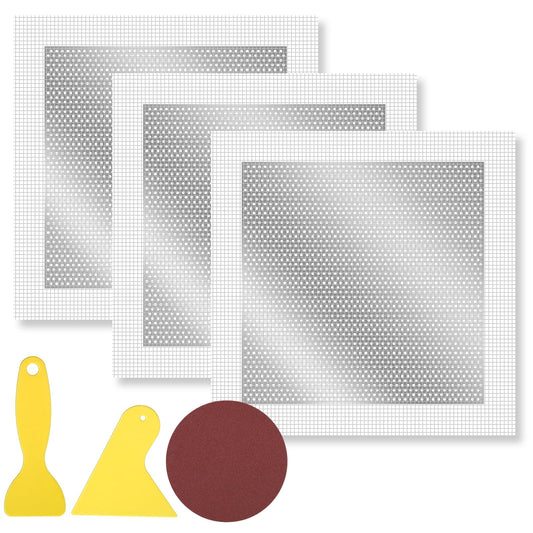 10 inch Drywall Repair Patch, 3 Pack Drywall Repair Kit Large Hole Patch-Repair for Drywalls Heavy Duty Self-Adhesive Mesh Drywalls Patch Kit, Dry Wall Hole Repair-Patch for Drywall-Plaster Wall