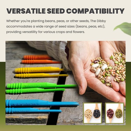 Dibby Seed Sowing Garden Tool Dibber Planter Transplanter – Sow Seeds at the Right Depth – Easily Transplant Delicate Seedlings (Little Dibby) Green