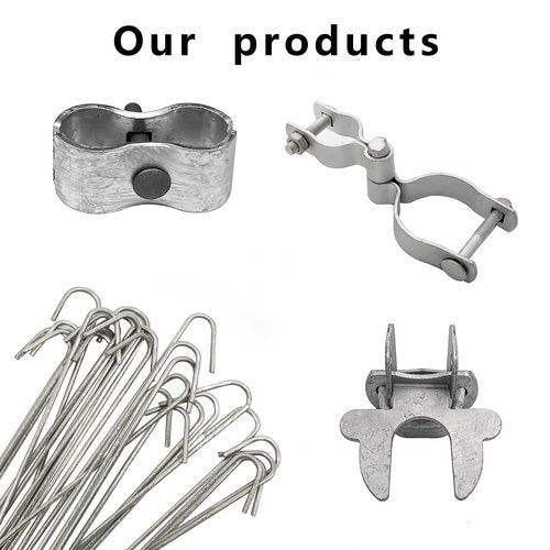 HITTITE 1-3/8" x 2-3/8" Chain Link Fence Gate Post Hinge, Heavy Duty Gate Hinges with 1-3/8" Female Hinges （2 Piece） and 2-3/8" Male Hinges （2 Piece）, Nut/Bolt Included, 3mm Thickness.