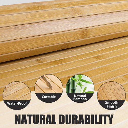 Bamboo Wall Panel for Interior Decoration Bamboo Pole Wrap Roll Natural Wainscoting Paneling Decorative Wall Slat Covering for Living Room, Kitchen, Bedroom, Office (16 Inch x 96 Inch, Carbonized)