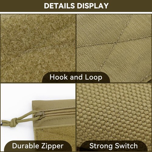 Qavctw 3 Pack Tool Pouch Zipper Bag Tactical Utility Pouches with Hook and Loop Multipurpose Storage Organizer Tool Pouches