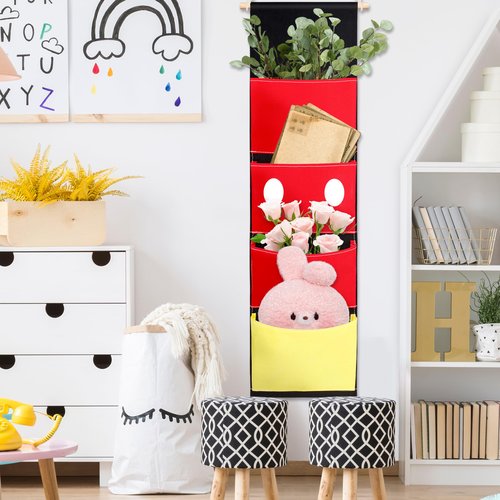 2 Pack Fish Extender Hanger for Cruise Line, Hanging Organizer with 4 Pockets, Cotton-Linen Travel Stateroom Door Cabin Storage Bag 2025 FE for Exchange Gift Pixie Dusting