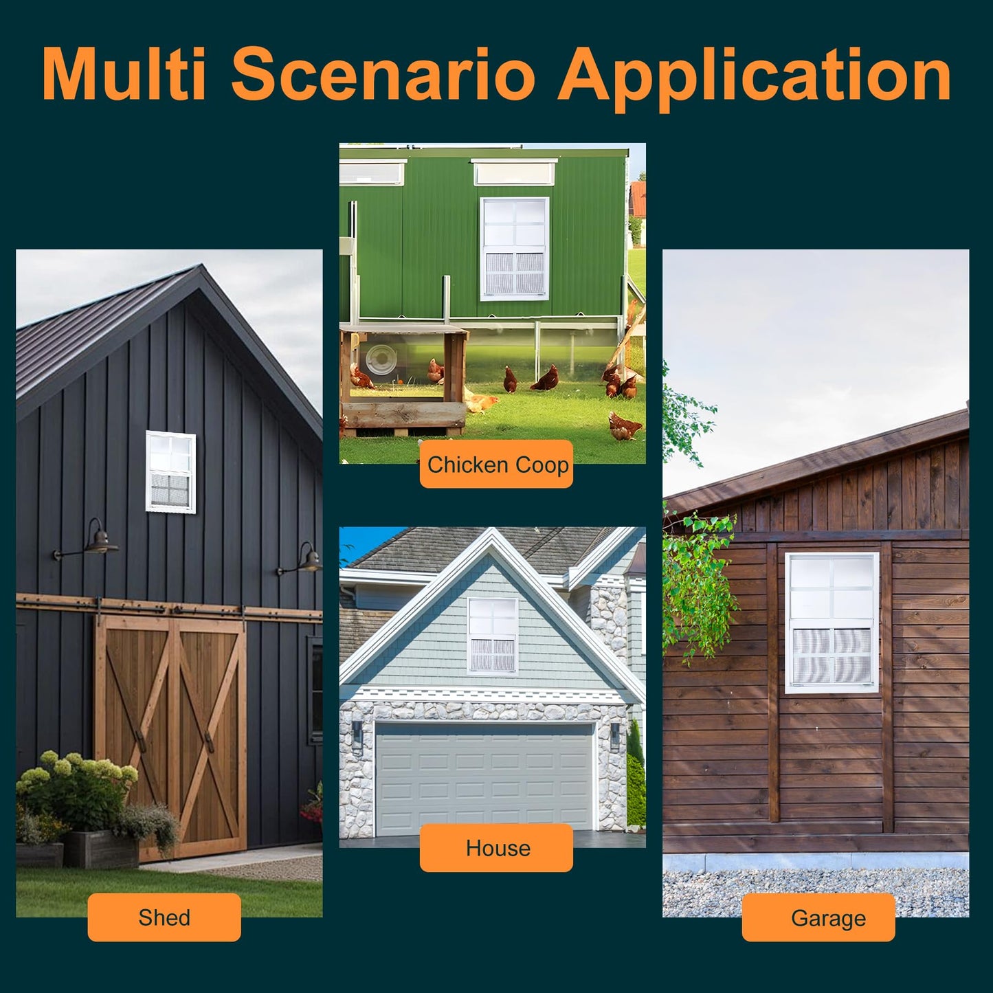 Kevirice Shed Window 2 Pack 14"X21" White Flush Mount Small Sliding Household Windows with Tempered Glass and Fiberglass Screen for Shed,Chicken Coop, Playhouse,Barns,Garage