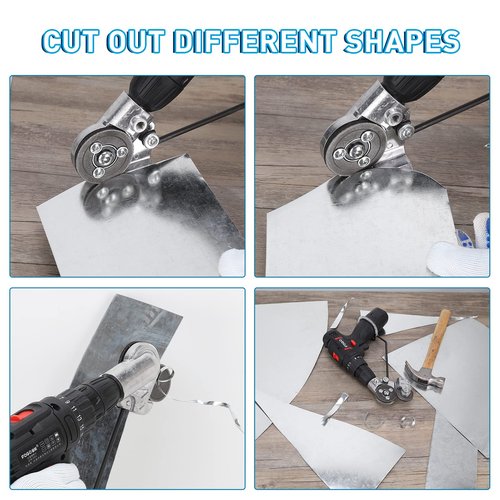 Upgraded Electric Drill Plate Cutter, New Metal Nibbler Drill Cutter Attachment/Adapter, DIY Metal Drill Attachment, Sheet Metal Knife for Cutting Iron, White Sheet, Steel,Copper, Aluminum