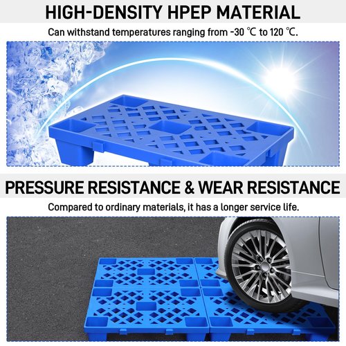 Kerty Nestable Plastic Pallets 4Pcs, 19.7'' L X 11.8'' W X 3.9'' H Lightweight Pallet with Breathable Grid, Moisture Proof Floor Pallets for Kitchen Supermarket Restaurant Warehouse Basement Storage