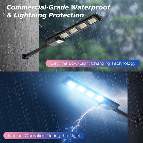 WYWNA Solar Street Lights Outdoor Waterproof, 6000K LED Dusk to Dawn Solar Light, Solar Flood Lights with Motion Sensor and Remote Control, Solar Parking Lot Lights 2-Pack