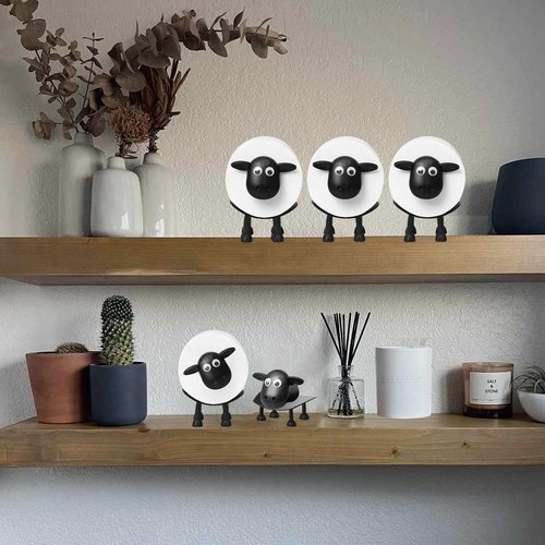 Sheep Toilet Paper Holder, Funny Free Standing Black Sheep Loo Roll Holder for Bathroom Decor