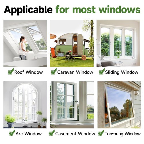 HOFUDON Window Screen Adjustable Magnetic Window Screen Replacement Max 39” x 59”, DIY Fiberglass Mesh Window Screens for House Windows White Frame Grey Mesh